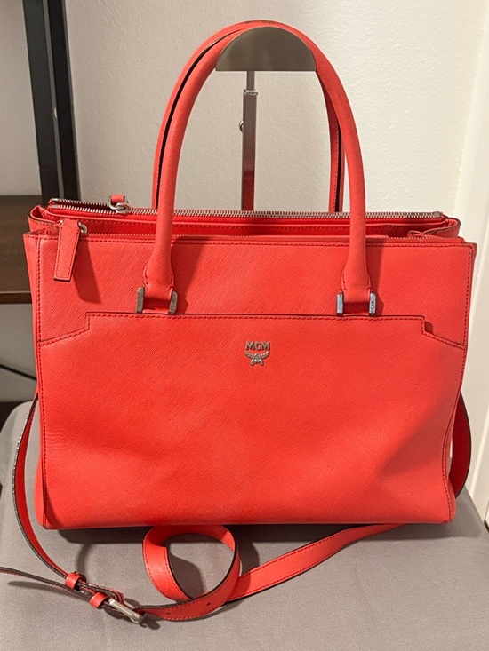 Handbags - MCM CORAL ELDA Orange Reddish 2 Way Tote Bag READ DESCRIPTION